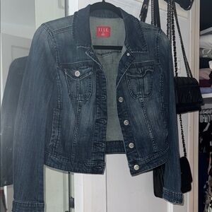 Elle Blue Jean Jacket Classic Cropped Style